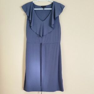 Daisy Fuentes Elegant Blue Ruffle Dress Size Small